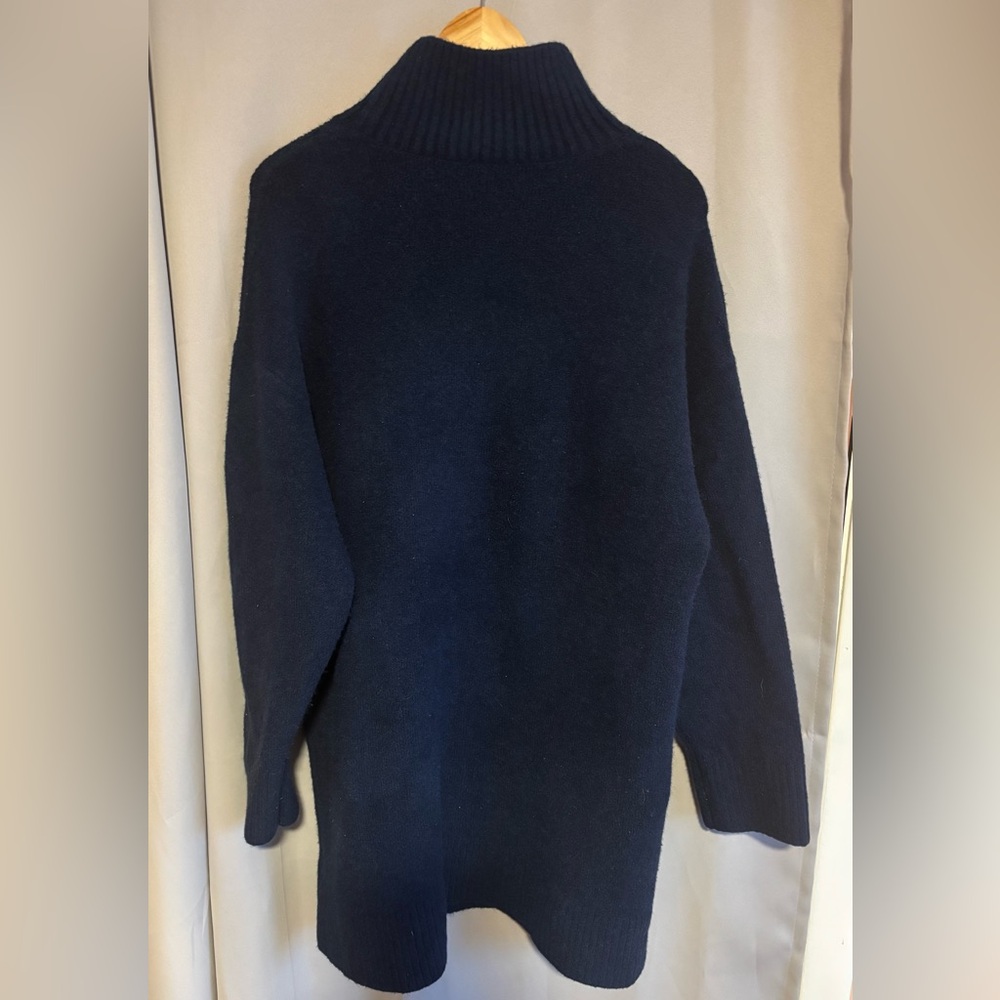 Zara Soft Funnel Neck Navy Blue Swearer Dress- size Small - Picture 4 of 6